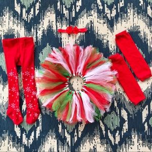 Custom Christmas Tutu 4 Pc Baby Girls 6-18M EUC🎄